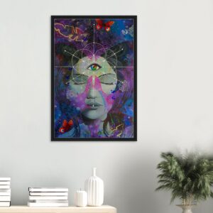 She Who Sees – Framed Canvas Print | 60 × 90 cm