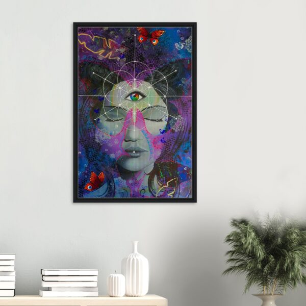 She Who Sees – Framed Canvas Print | 60 × 90 cm
