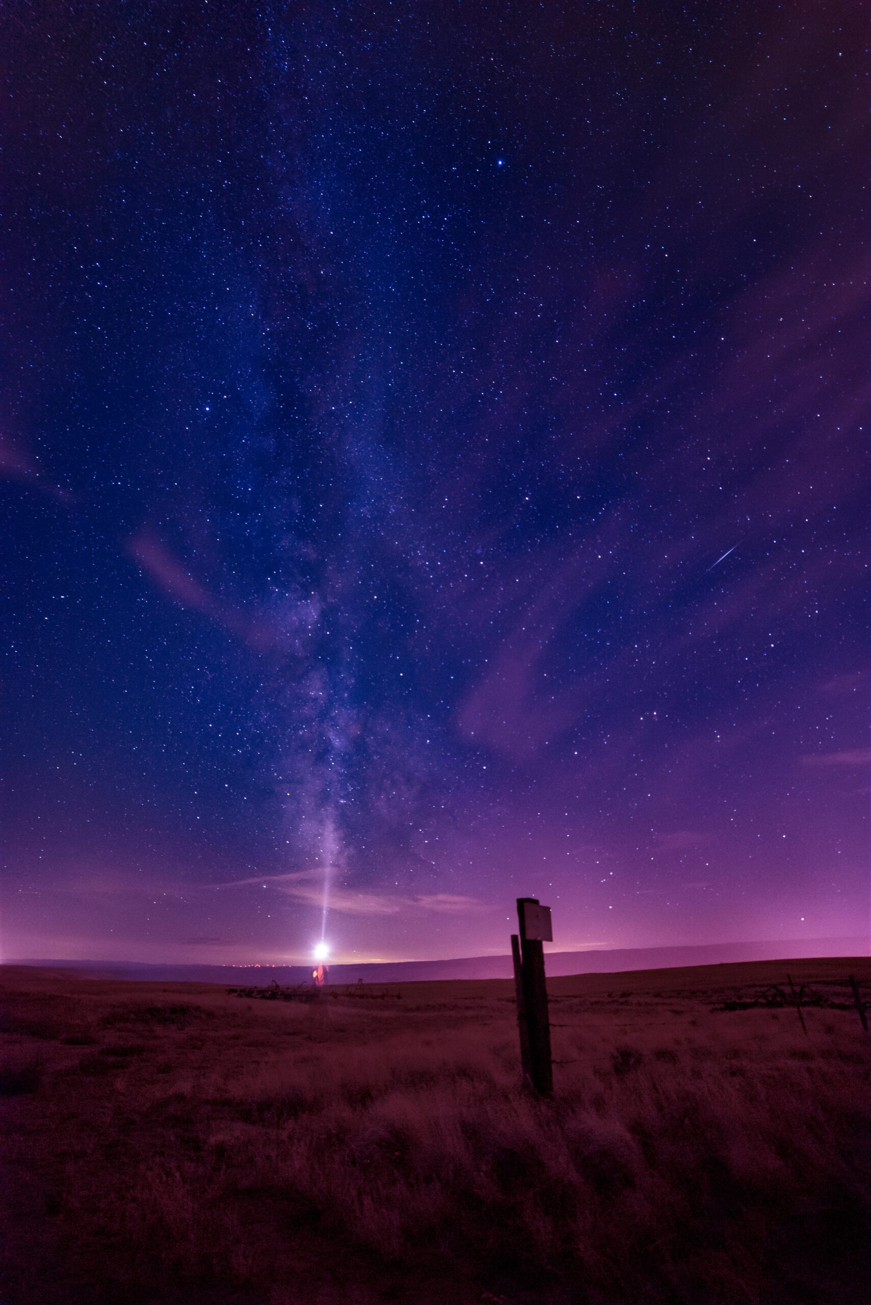 Majestic view of the Milky Way in a clear night sky over Rock Island, Washington.