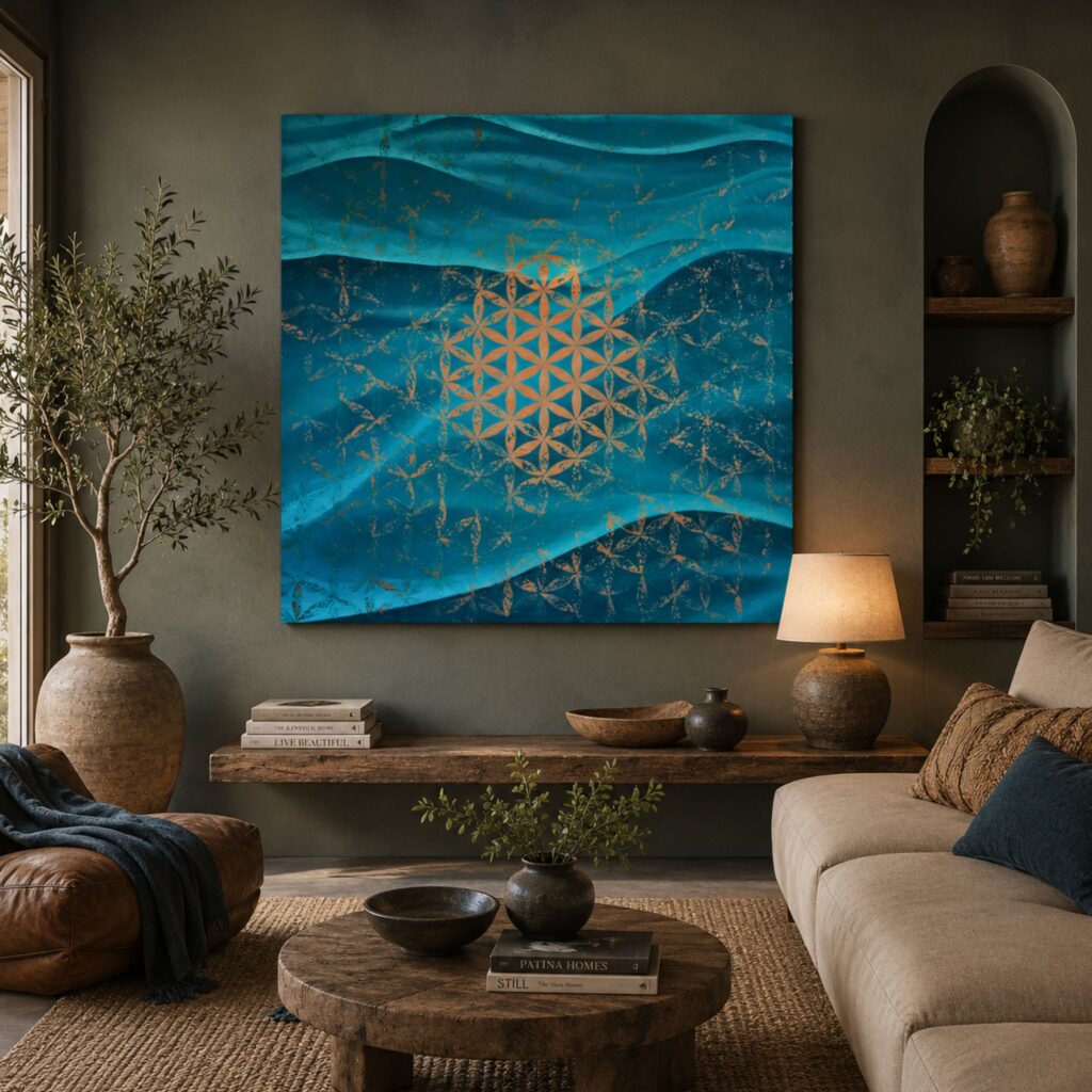 Flow of Life: Mixed Media of Canvas